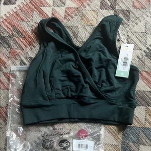 NWT Kindred Bravely FT Racerback Nursing Bra size small busty evergreen